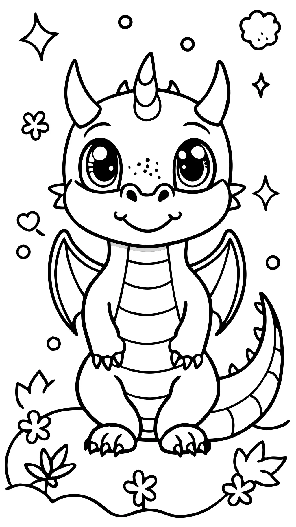 coloriages de dragons mignons